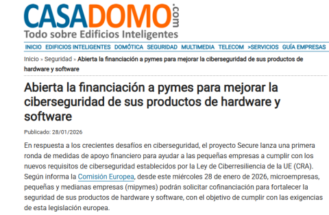Abierta la financiación a pymes para mejorar la ciberseguridad de sus productos de hardware y software